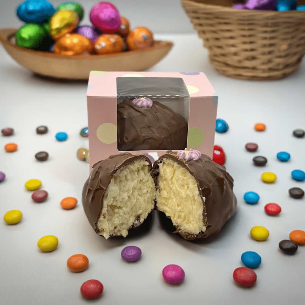 4 Oz Milk Chocolate Coconut Cream Easter Egg - Handmade Chocolate | Mueller Chocolate Co.