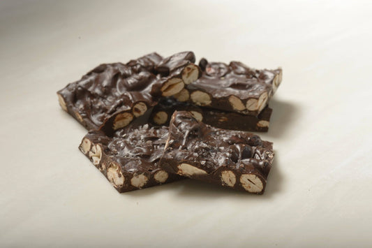 72% Dark Chocolate Sea Salt Almond Bark - Handmade | Mueller Chocolate Co.