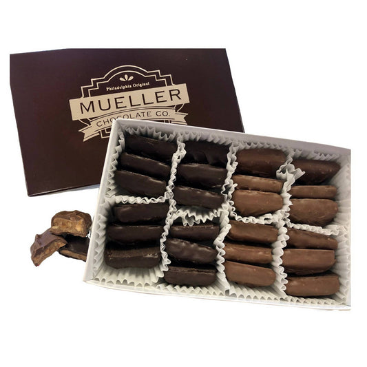 Dark Chocolate Covered English Toffee 24 Piece Box - Handmade Gift Box | Mueller Chocolate Co.