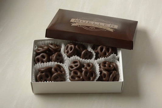 Dark Chocolate Covered Mini Pretzels - Handmade Chocolate | Mueller Chocolate Co.