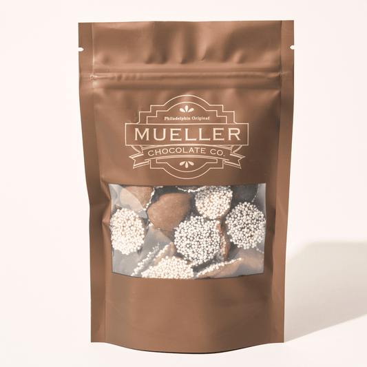 Milk and Dark Chocolate Nonpareil Gift Bags - Handmade | Mueller Chocolate Co.