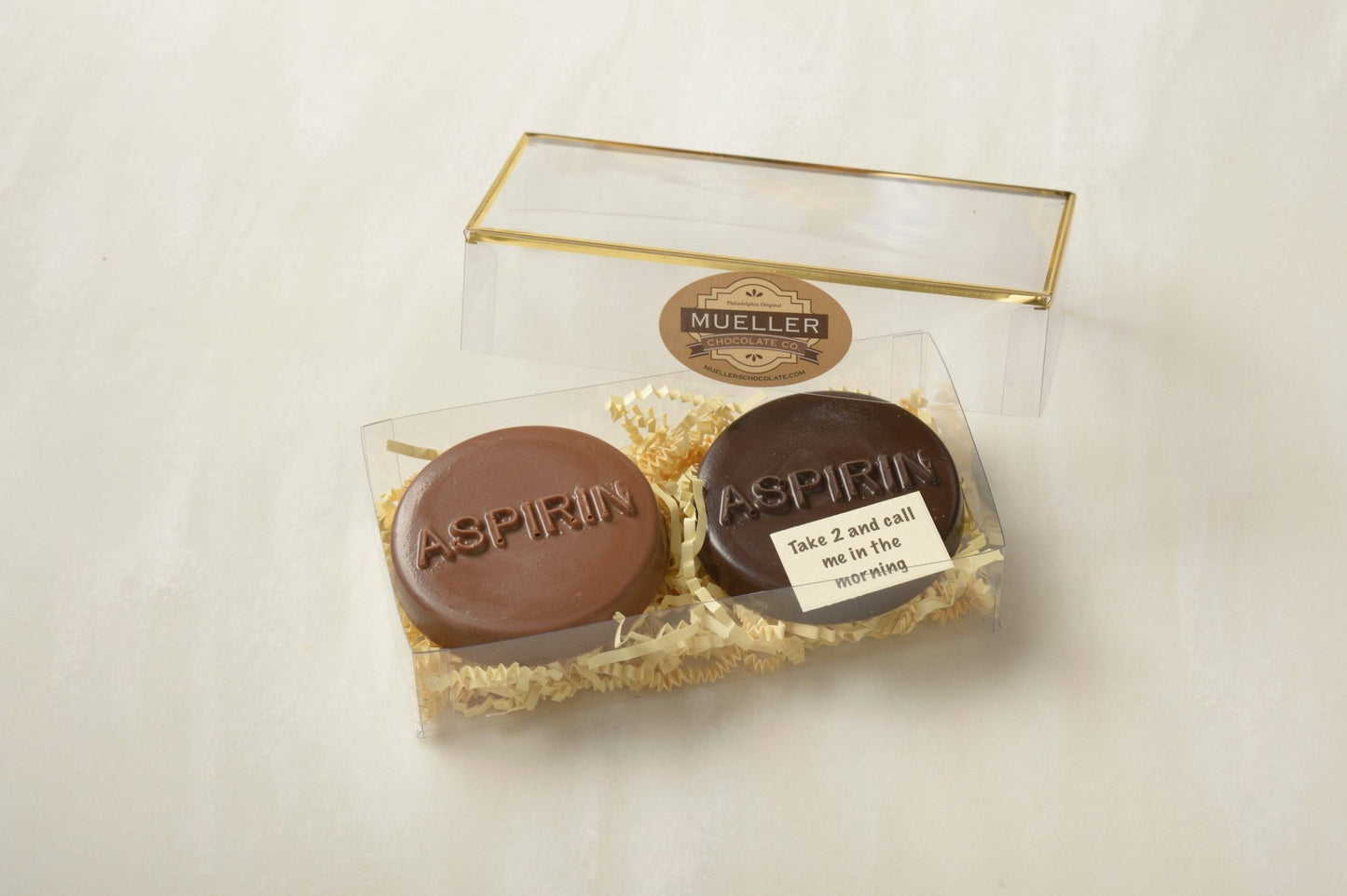 Milk Chocolate Aspirin - Handmade Unique Gifts | Mueller Chocolate Co.