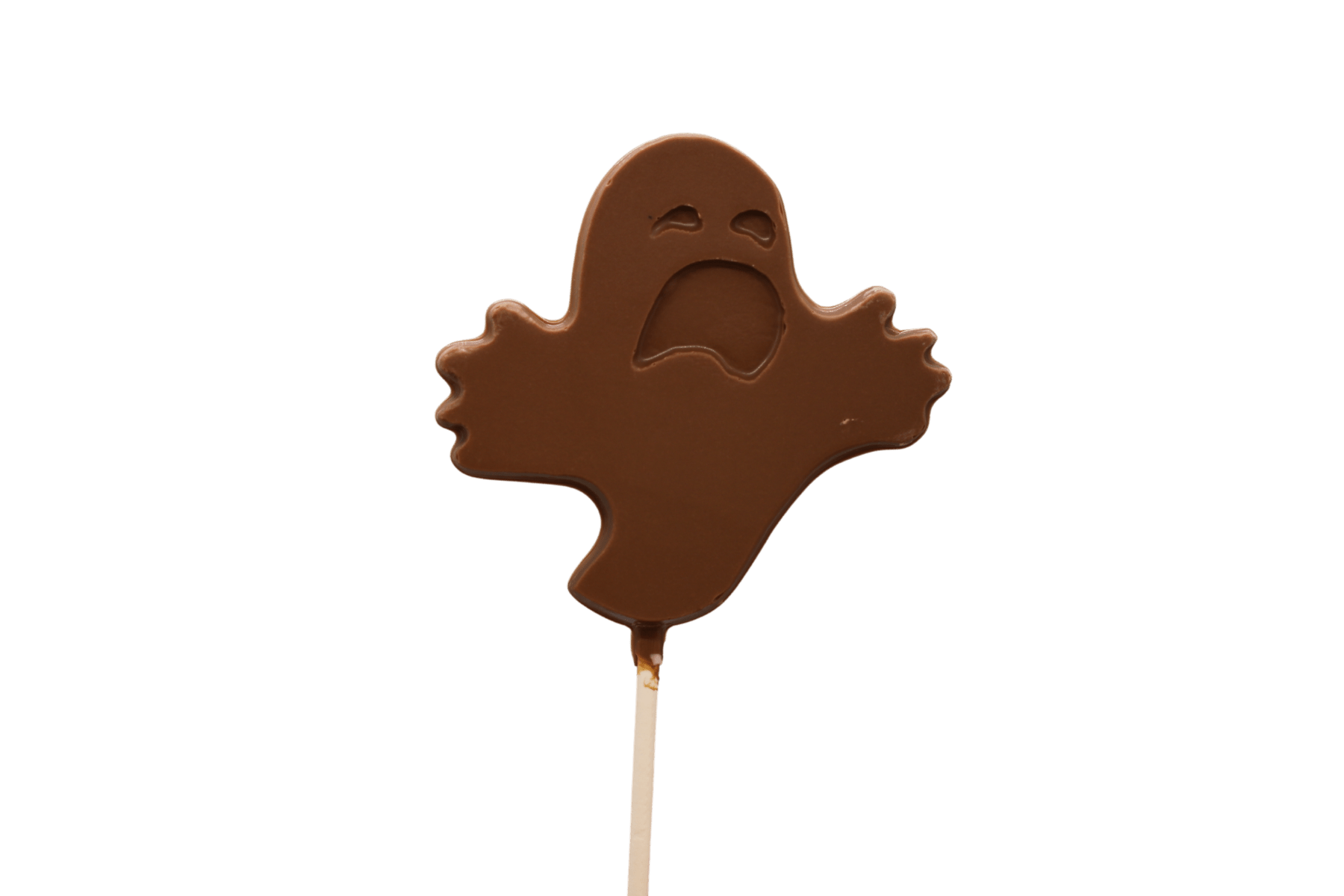 Milk Chocolate Halloween Ghost Boo Number 3 Pop - Pack of 6 - Handmade Chocolate | Mueller Chocolate Co.