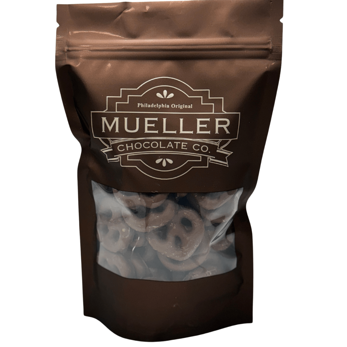 Milk Chocolate Mini Pretzels 1/2 LB Bag - Handmade Chocolate | Mueller Chocolate Co.