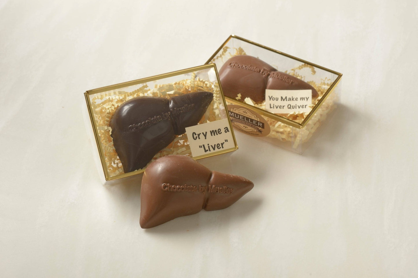 Milk & Dark Chocolate Liver - Handmade Unique Gifts | Mueller Chocolate Co.