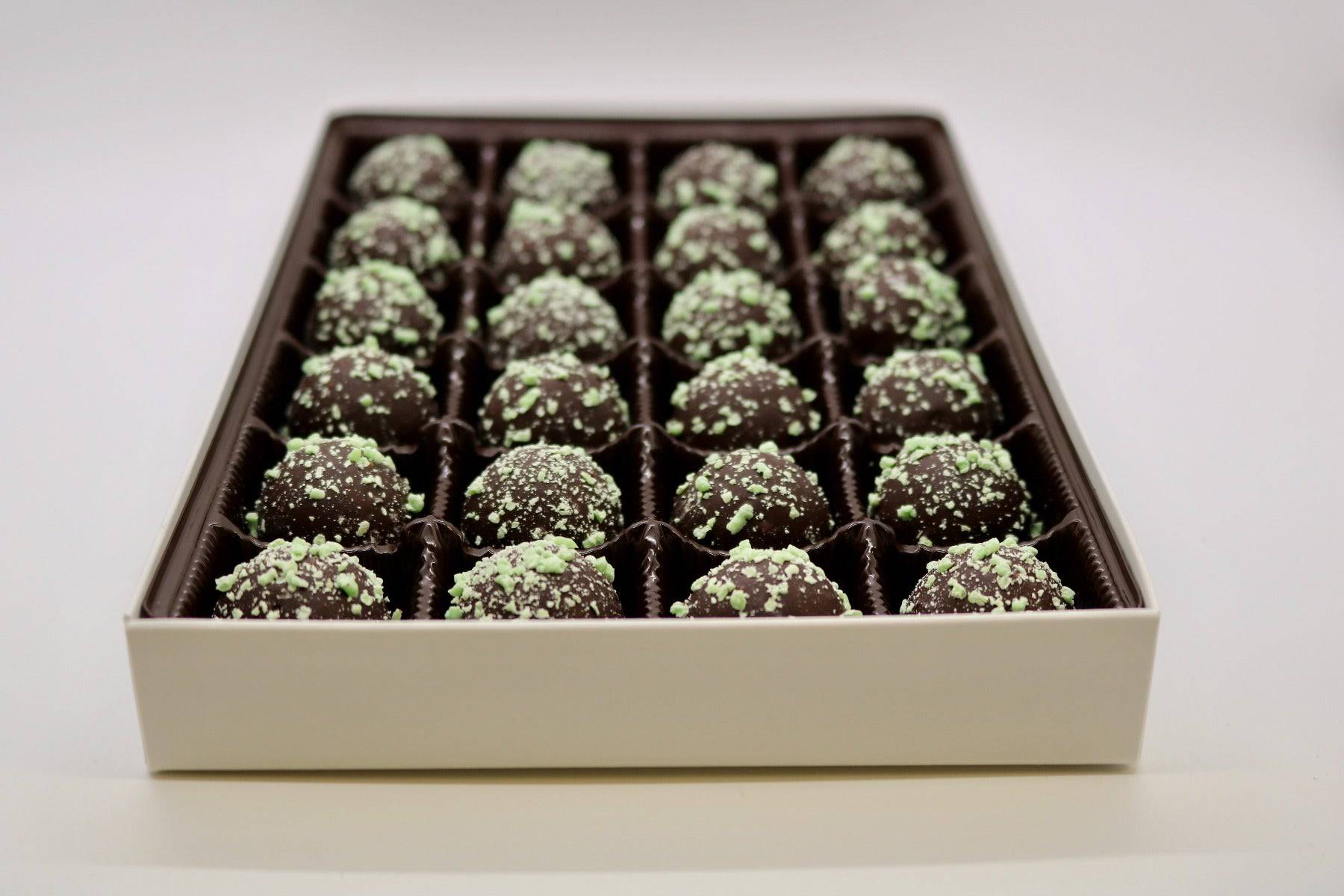 Dark Chocolate Mint Truffles Box - Mueller Chocolate Co