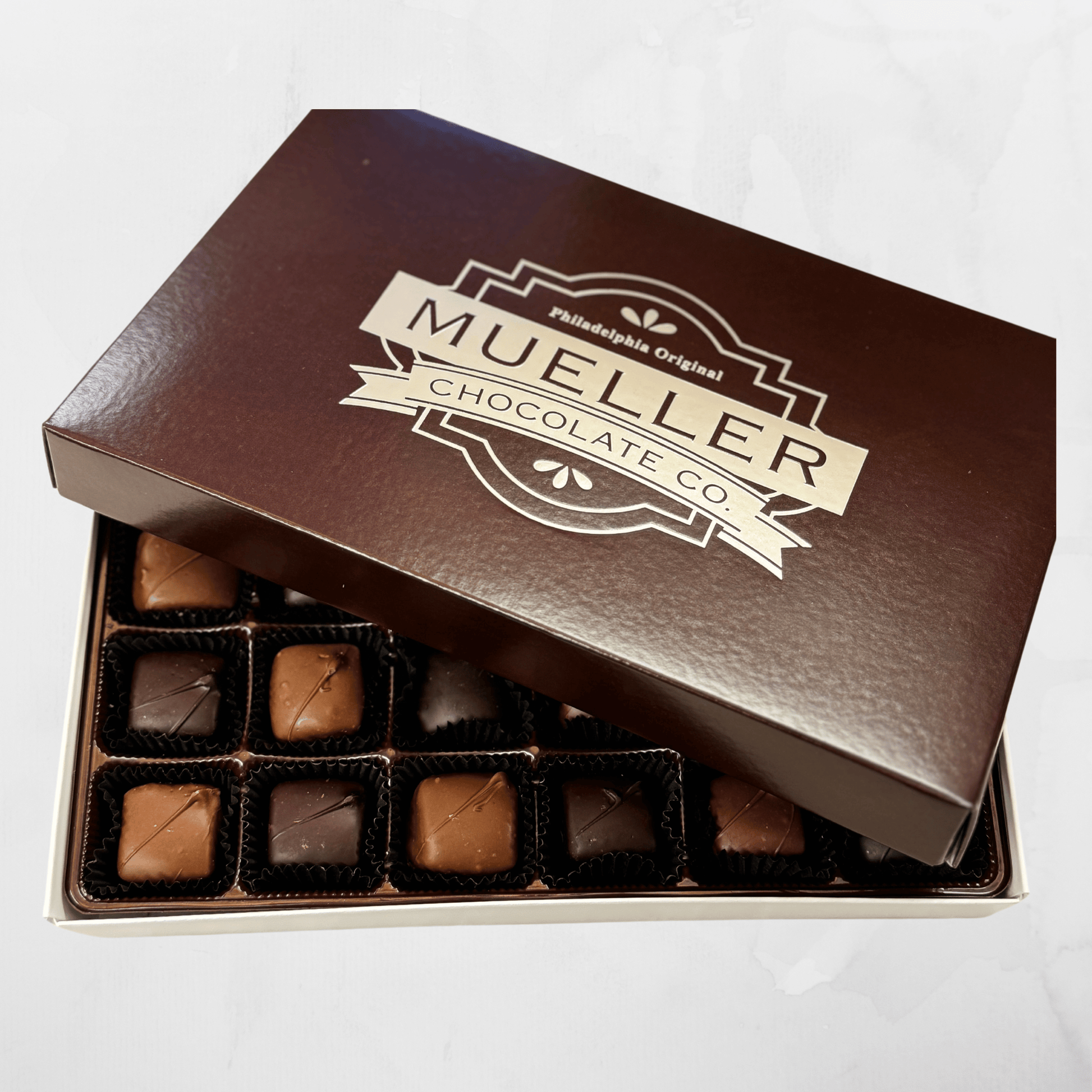 Mixed Milk and Dark Chocolate Covered Caramels 24pc - Mueller Chocolate Co