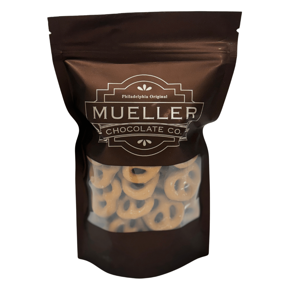 Peanut Butter Chocolate Mini Pretzels 1/2 LB Bag - Mueller Chocolate Co