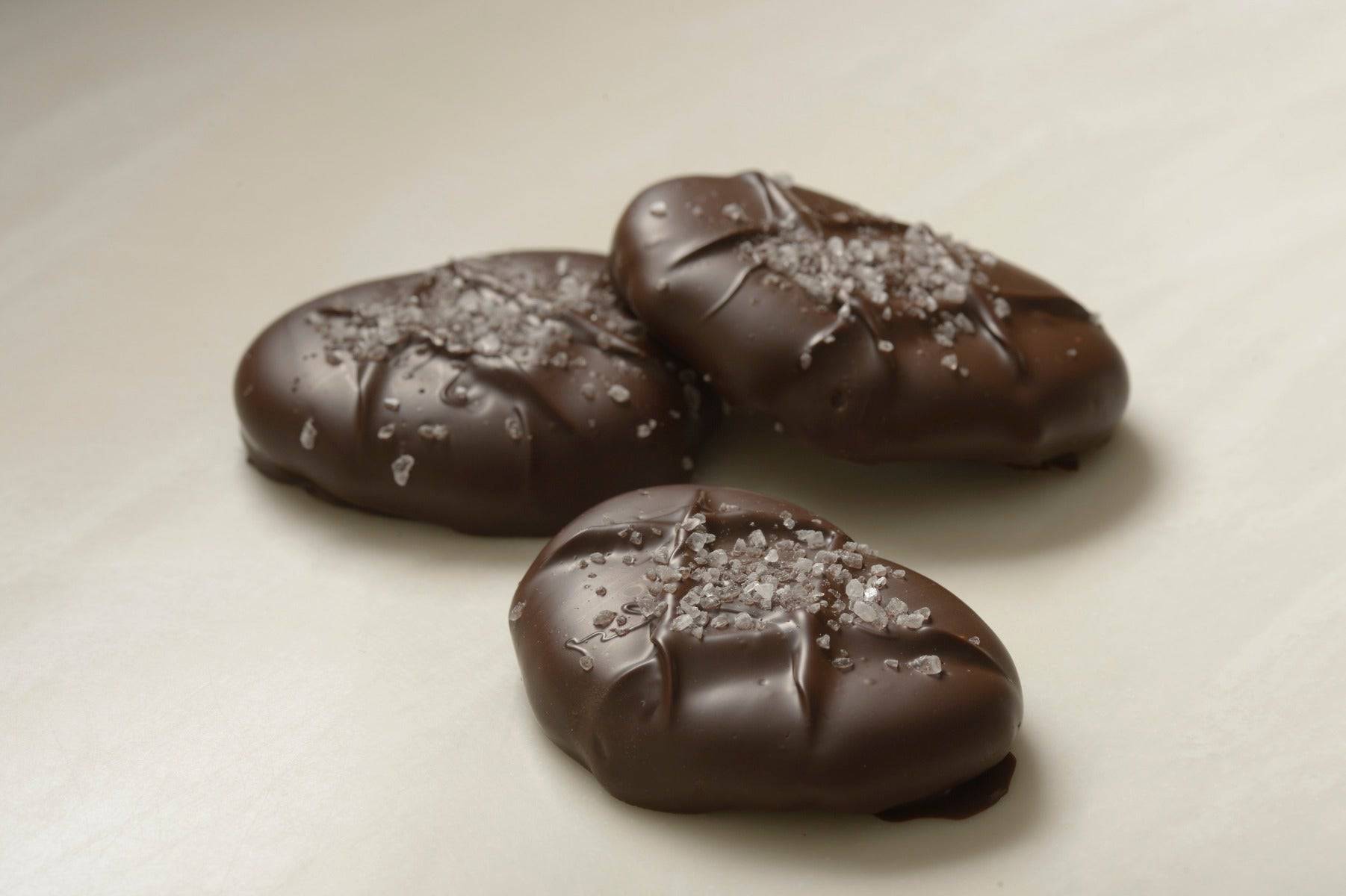 Sea Salt Caramel Dark Chocolate Covered Pretzels (6) - Mueller Chocolate Co