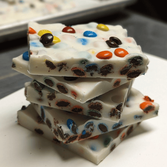 White Chocolate M&M Bark - Mueller Chocolate Co