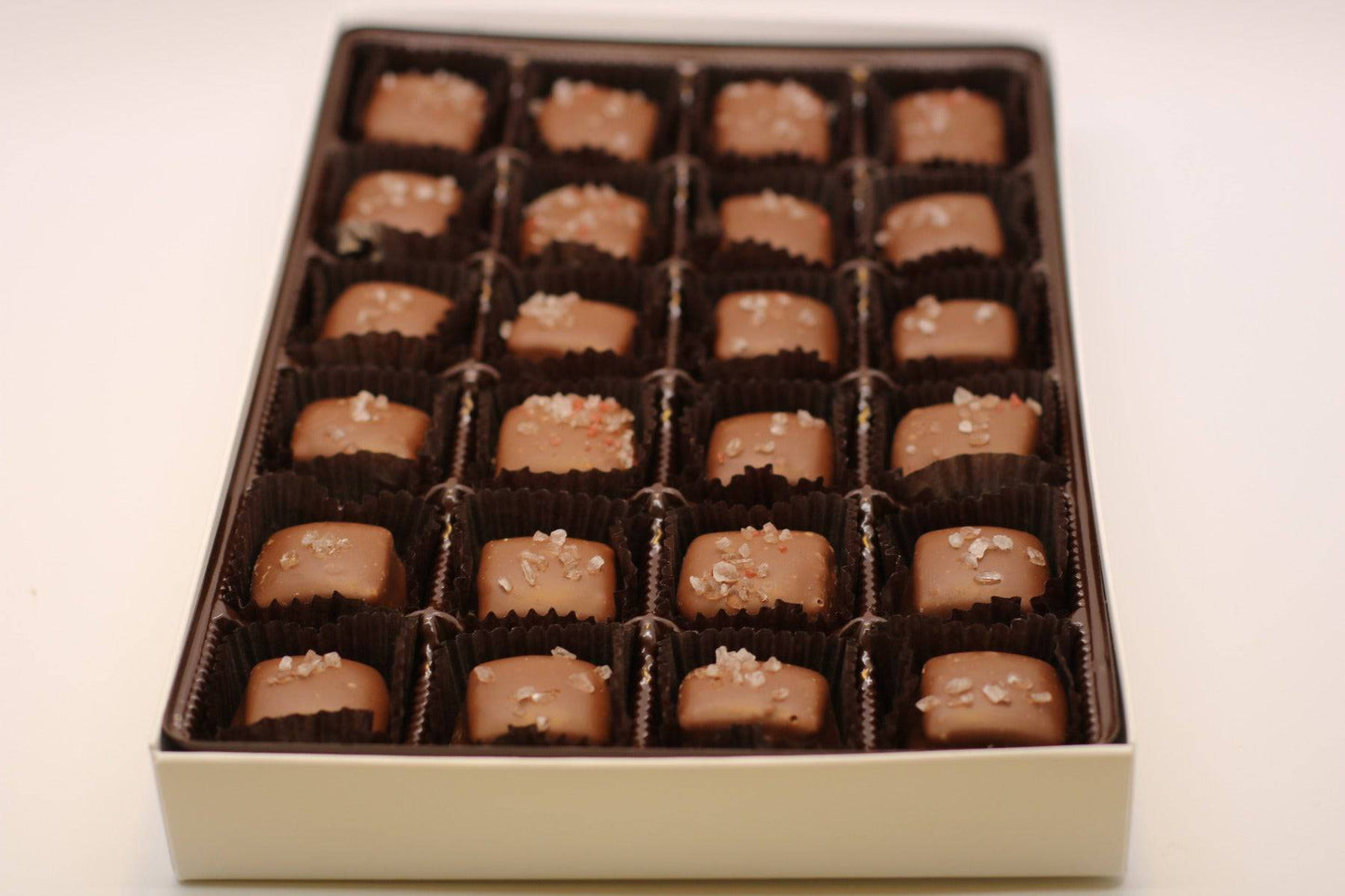 Milk Chocolate Sea Salt Caramel 24 Piece Box - Mueller Chocolate Co