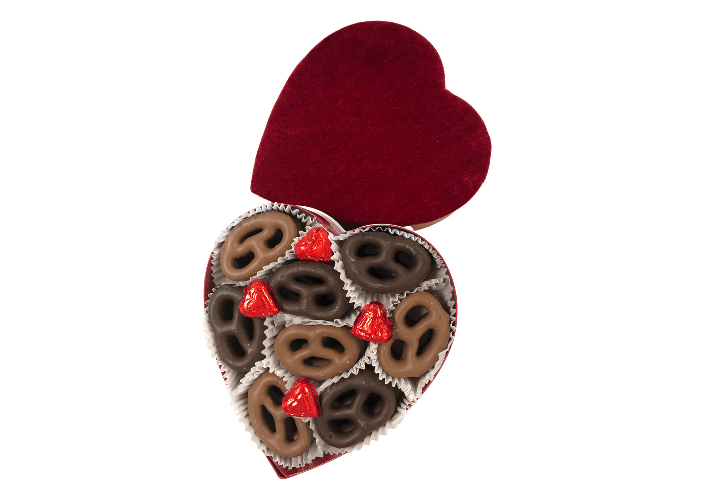 Valentine Heart Chocolate Pretzel Box - Mueller Chocolate Co