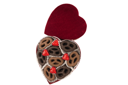 Valentine Heart Chocolate Pretzel Box - Mueller Chocolate Co