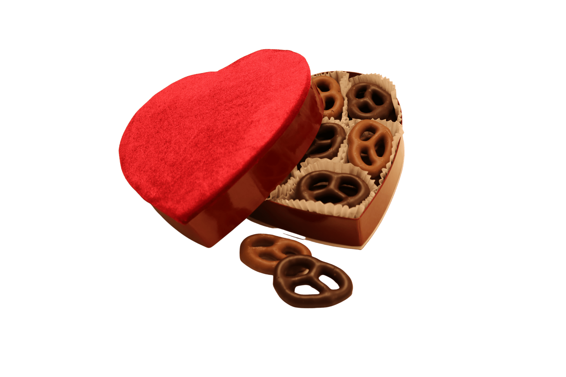 Valentine Heart Chocolate Pretzel Box - Mueller Chocolate Co