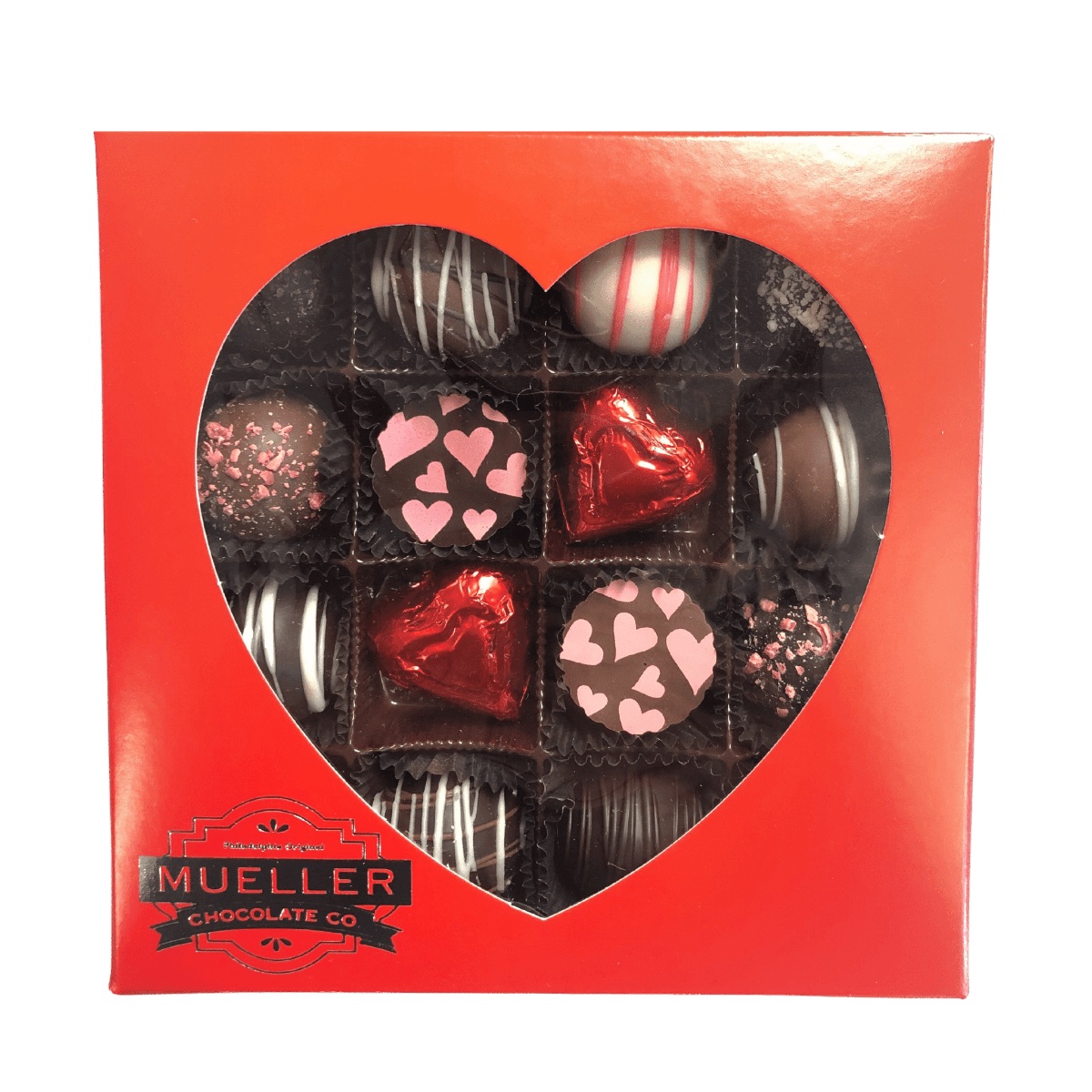 Small Truffle Heart Window Box - Handmade Gift Box | Mueller Chocolate Co.